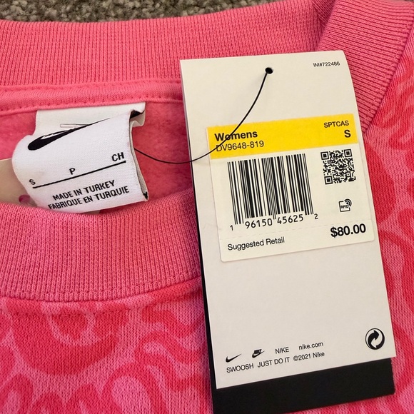 NIKE Sportswear Uphoria Sweatshirt In Orange Size S Cropped Loose Fit Fleece 💖🧡 - Picture 6 of 10